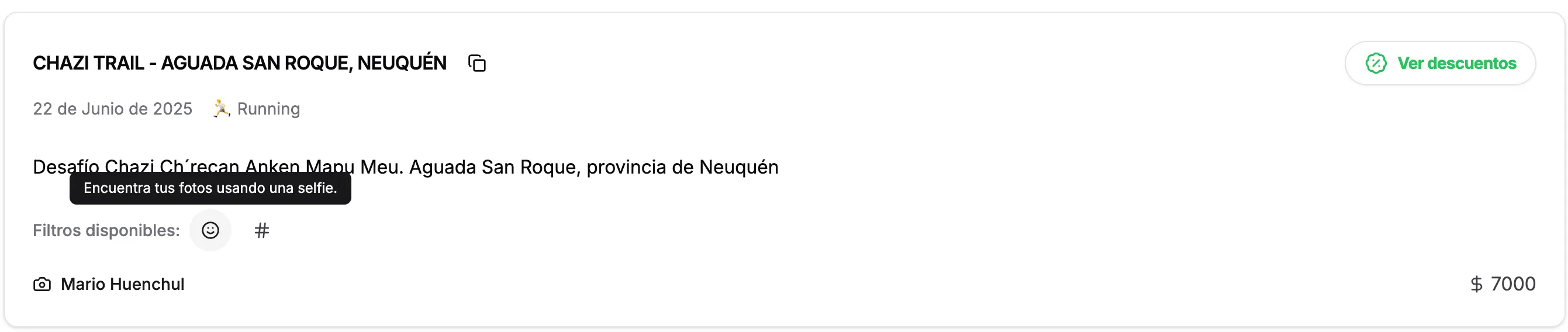Filtros disponibles para encontrar tus fotos