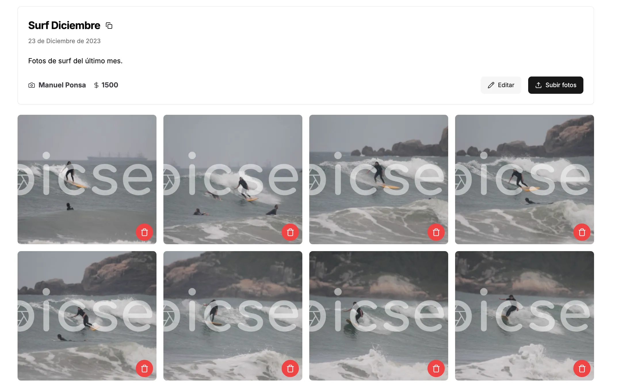 Álbum con imagenes procesadas correctamente.